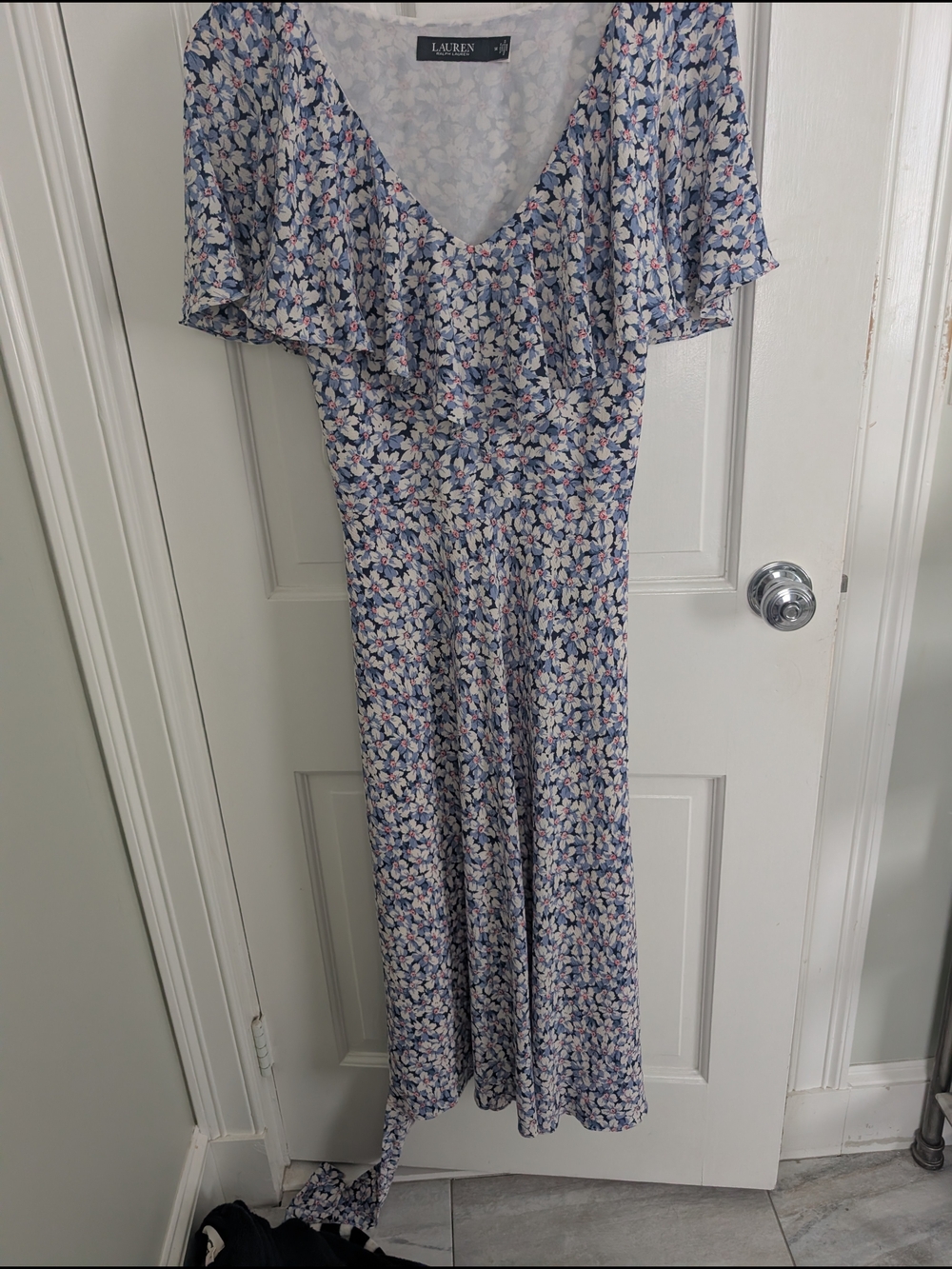 Ralph Lauren Blue Floral Maxi Dress - Picture 3 of 4